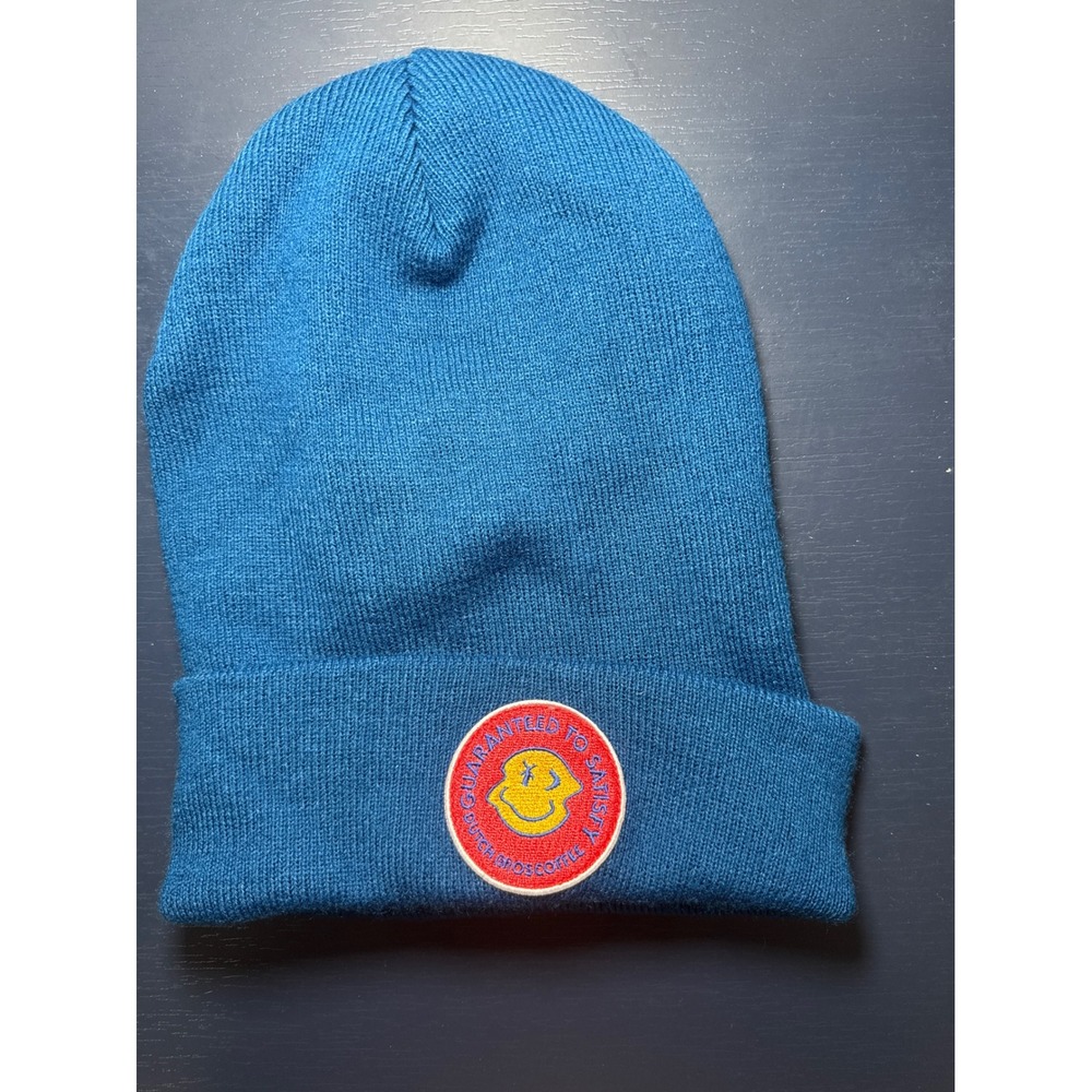 Dutch Bros Blue Beanie Hat Smiley‎ Face Patch